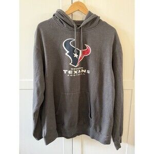 NFL Official Houston Texans Football Reebok Branded Hoodie Size XL Grey